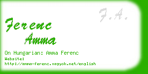 ferenc amma business card